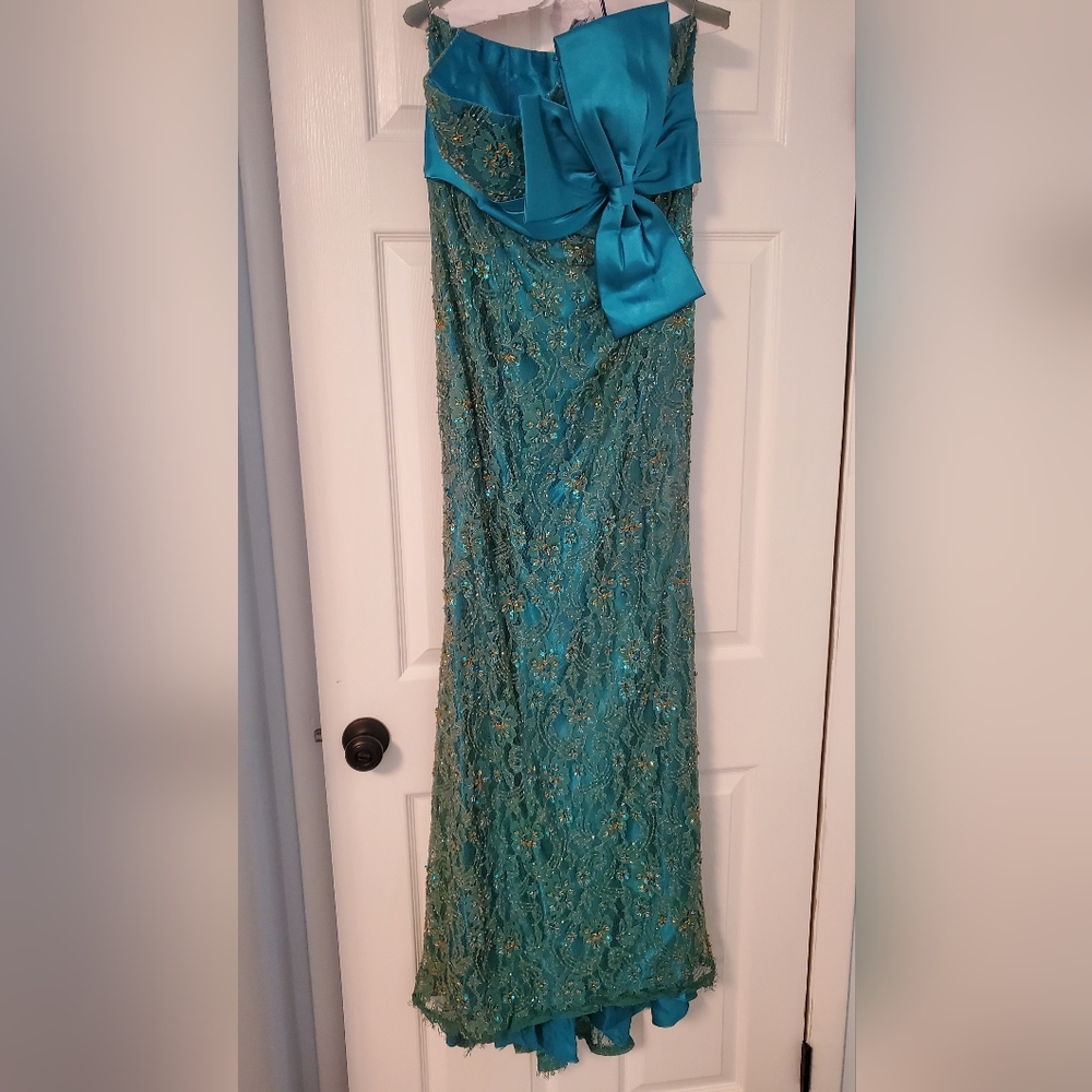 Teal special occasion dress